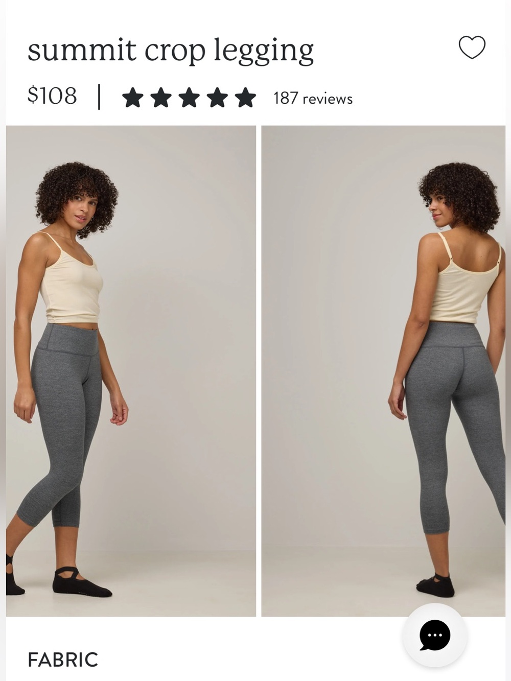 wool& gray high-waist cropped leggings
